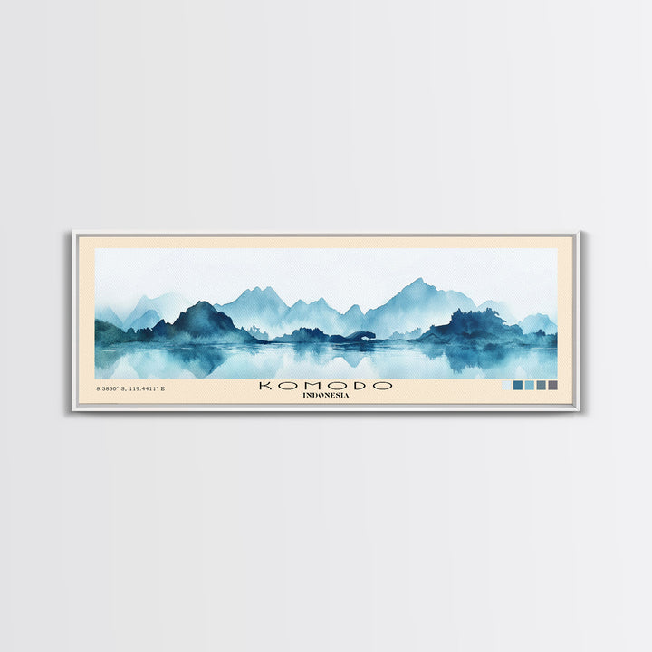 Komodo, Indonesia Watercolor Print, Vacation Gift, Indonesia Wall Art, Beach Painting, Beach Decor, Beach Or Lakehouse Art