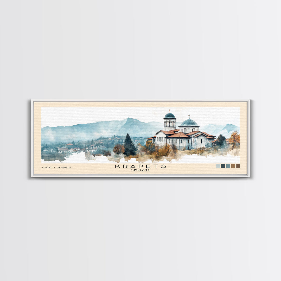 Krapets, Bulgaria Watercolor Print, Vacation Gift, Bulgaria Wall Art, Beach Painting, Beach Decor, Beach Or Lakehouse Art