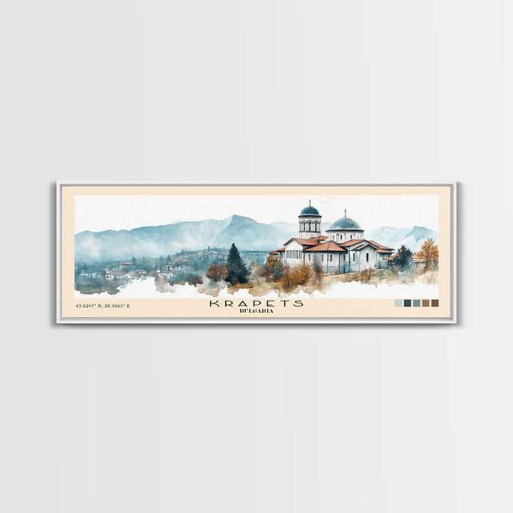 Krapets, Bulgaria Watercolor Print, Vacation Gift, Bulgaria Wall Art, Beach Painting, Beach Decor, Beach Or Lakehouse Art