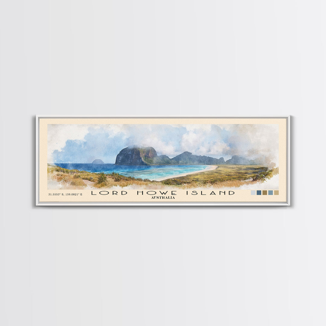 Lord Howe Island, Australia Watercolor Beach Print, Vacation Gift, Australia Wall Art, Beach Painting, Beach Decor, Beach Painting