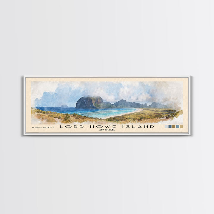 Lord Howe Island, Australia Watercolor Beach Print, Vacation Gift, Australia Wall Art, Beach Painting, Beach Decor, Beach Painting