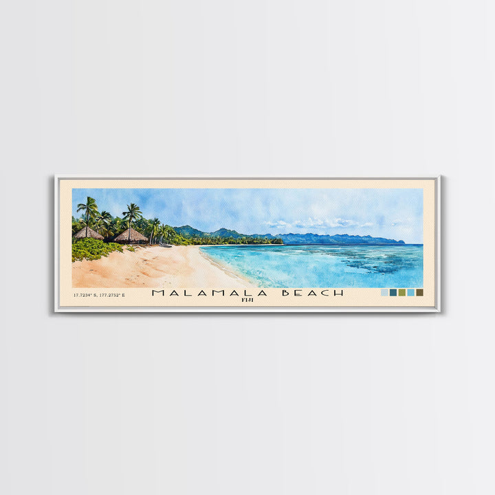 Malamala Beach, Fiji Watercolor Print, Vacation Gift, Fiji Wall Art, Beach Painting, Beach Decor, Beach Or Lakehouse Art