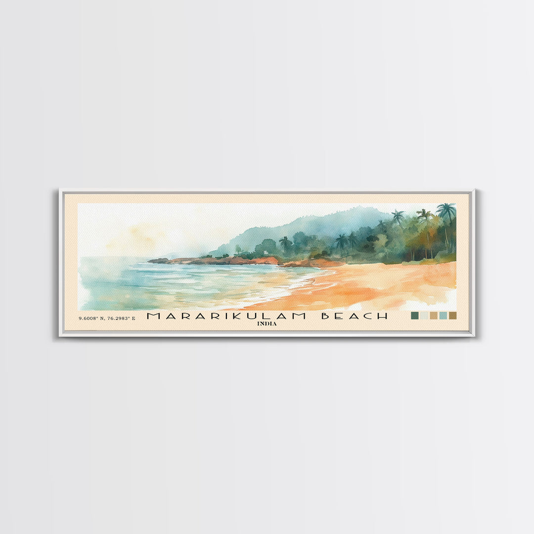 Mararikulam Beach, India Watercolor Print, Vacation Gift, India Wall Art, Vacation Wall Art, Vacatation Memories, Beach Decor, Beach Or Lakehouse Art