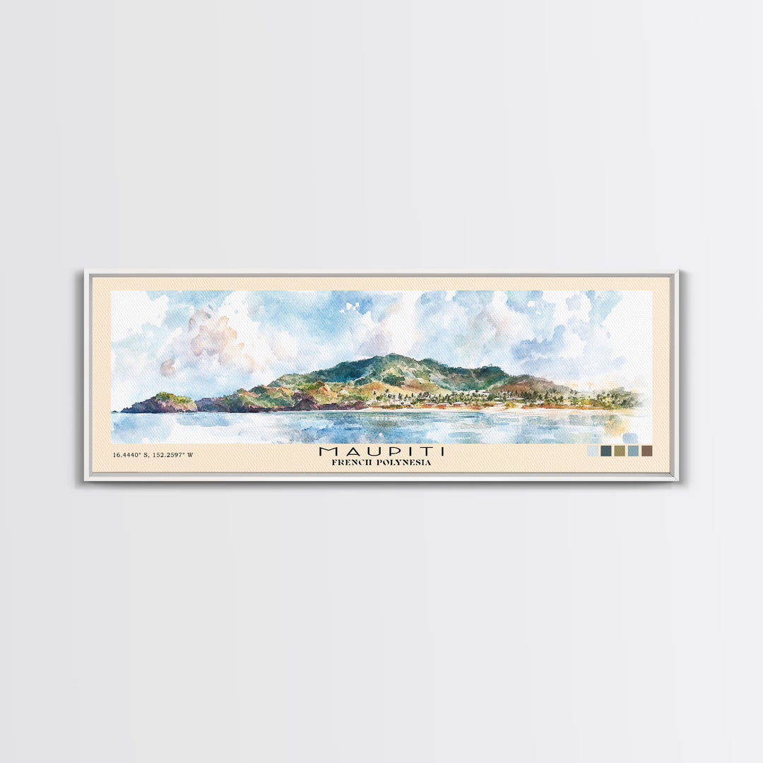 Maupiti, French Polynesia Watercolor Print, Vacation Gift, French Polynesia Wall Art, Vacation Wall Art, Vacatation Memories, Beach Decor, Beach Or Lakehouse Art