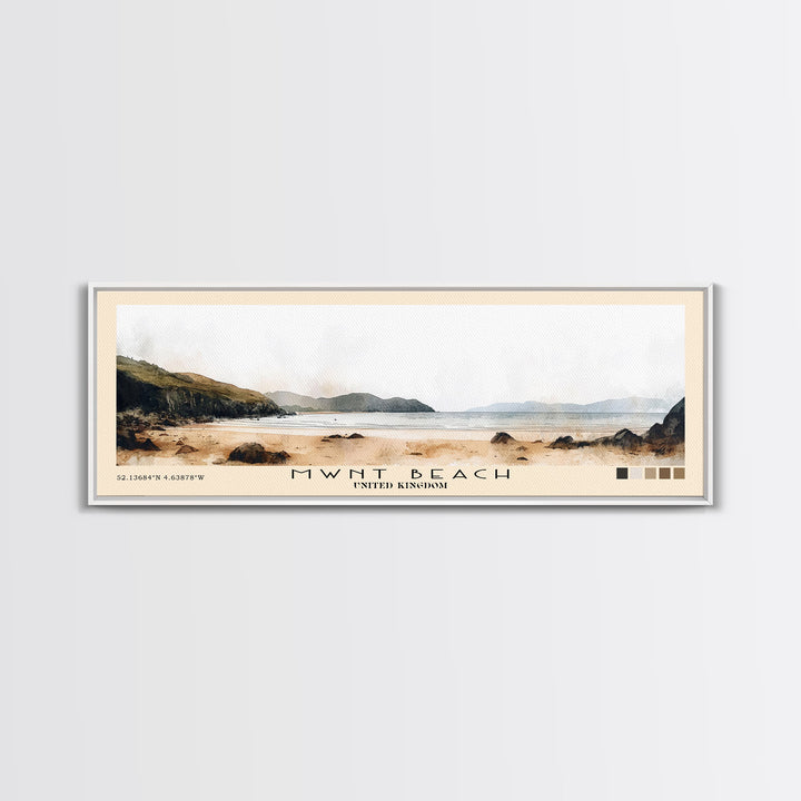 Mwnt Beach, United Kingdom Watercolor Print, Vacation Gift, United Kingdom Wall Art, Beach Painting, Beach Decor, Beach Or Lakehouse Art