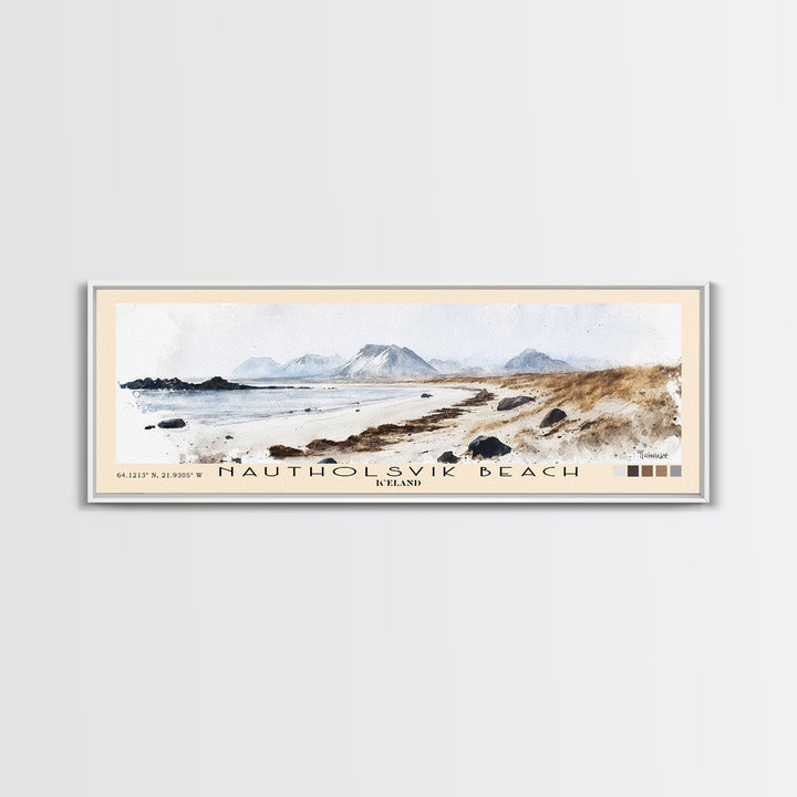 Nautholsvik Beach, Iceland Watercolor Print, Vacation Gift, Iceland Wall Art, Vacation Wall Art, Vacatation Memories, Beach Decor, Beach Or Lakehouse Art