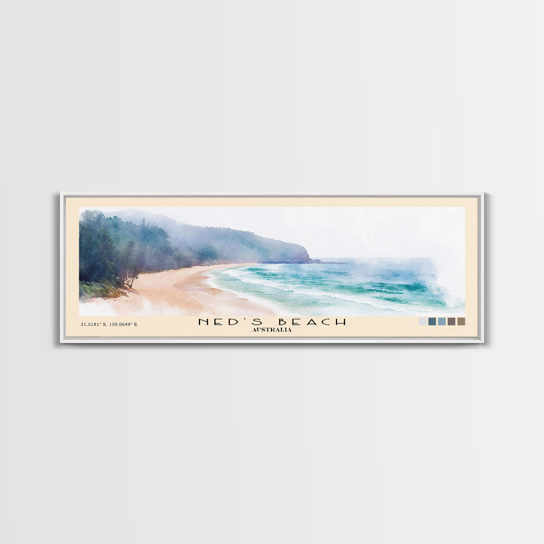 Ned's Beach, Australia Watercolor Print, Vacation Gift, Australia Wall Art, Vacation Wall Art, Vacatation Memories, Beach Decor, Beach Or Lakehouse Art