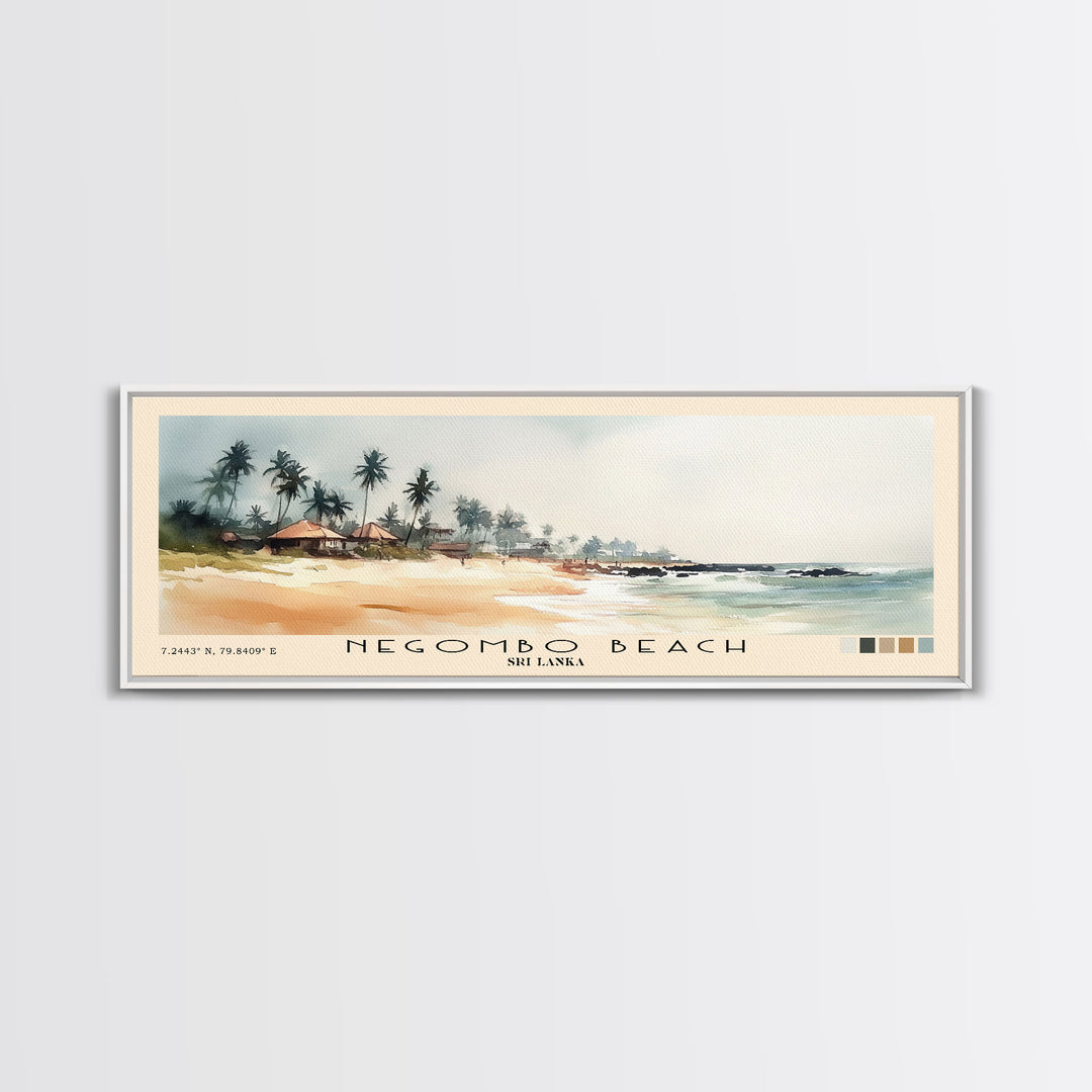 Negombo beach, Sri Lanka Watercolor Print, Vacation Gift, Sri Lanka Wall Art, Beach Painting, Beach Decor, Beach Or Lakehouse Art
