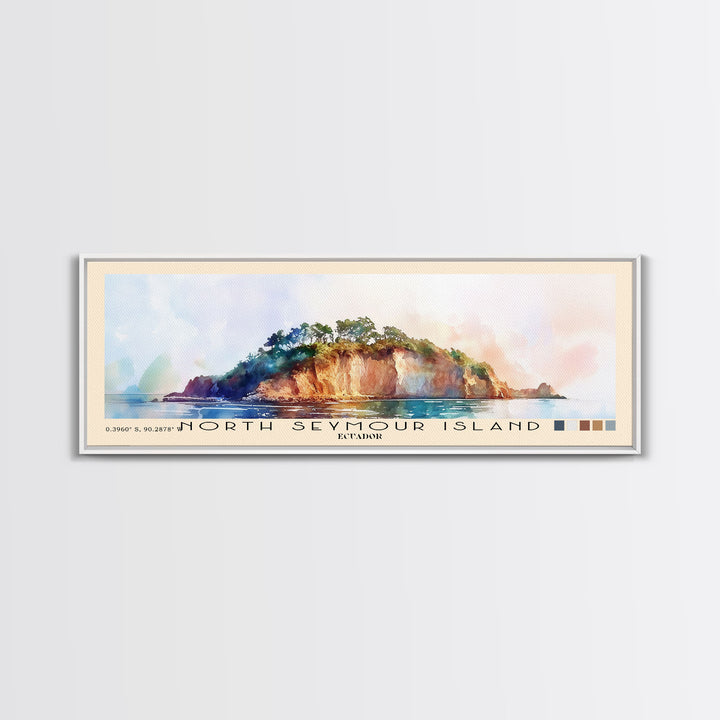 North Seymour Island, Ecuador Watercolor Beach Print, Vacation Gift, Ecuador Wall Art, Beach Painting, Beach Decor, Beach Painting