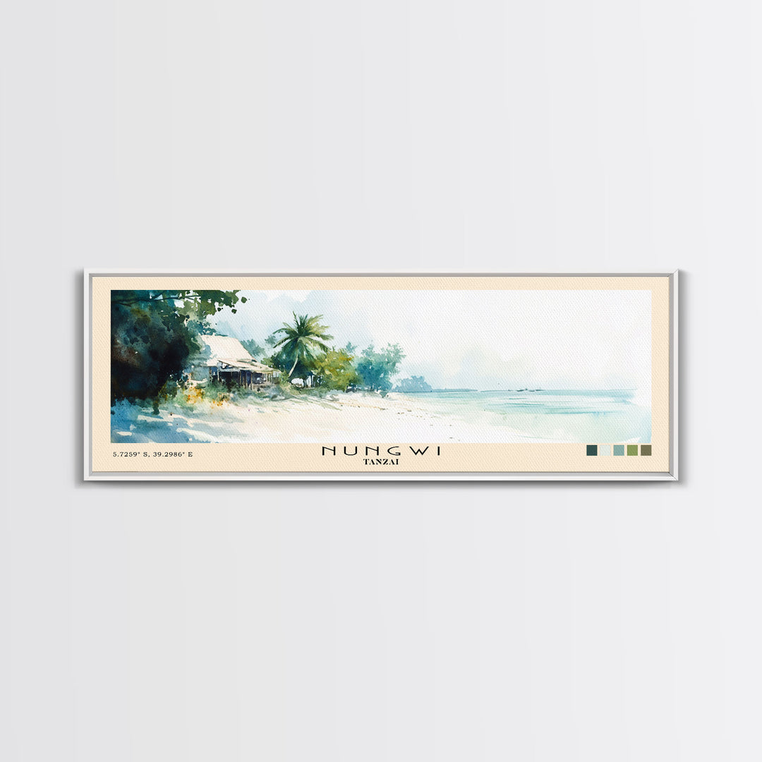 Nungwi, Tanzai Watercolor Print, Vacation Gift, Tanzai Wall Art, Vacation Wall Art, Vacatation Memories, Beach Decor, Beach Or Lakehouse Art