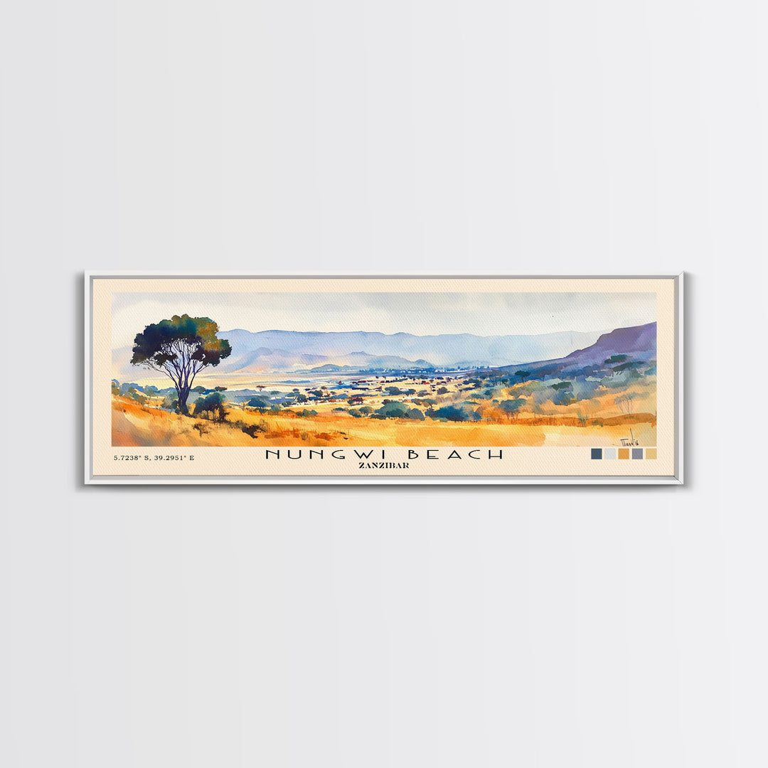 Nungwi Beach, Zanzibar Watercolor Print, Vacation Gift, Zanzibar Wall Art, Beach Painting, Beach Decor, Beach Or Lakehouse Art