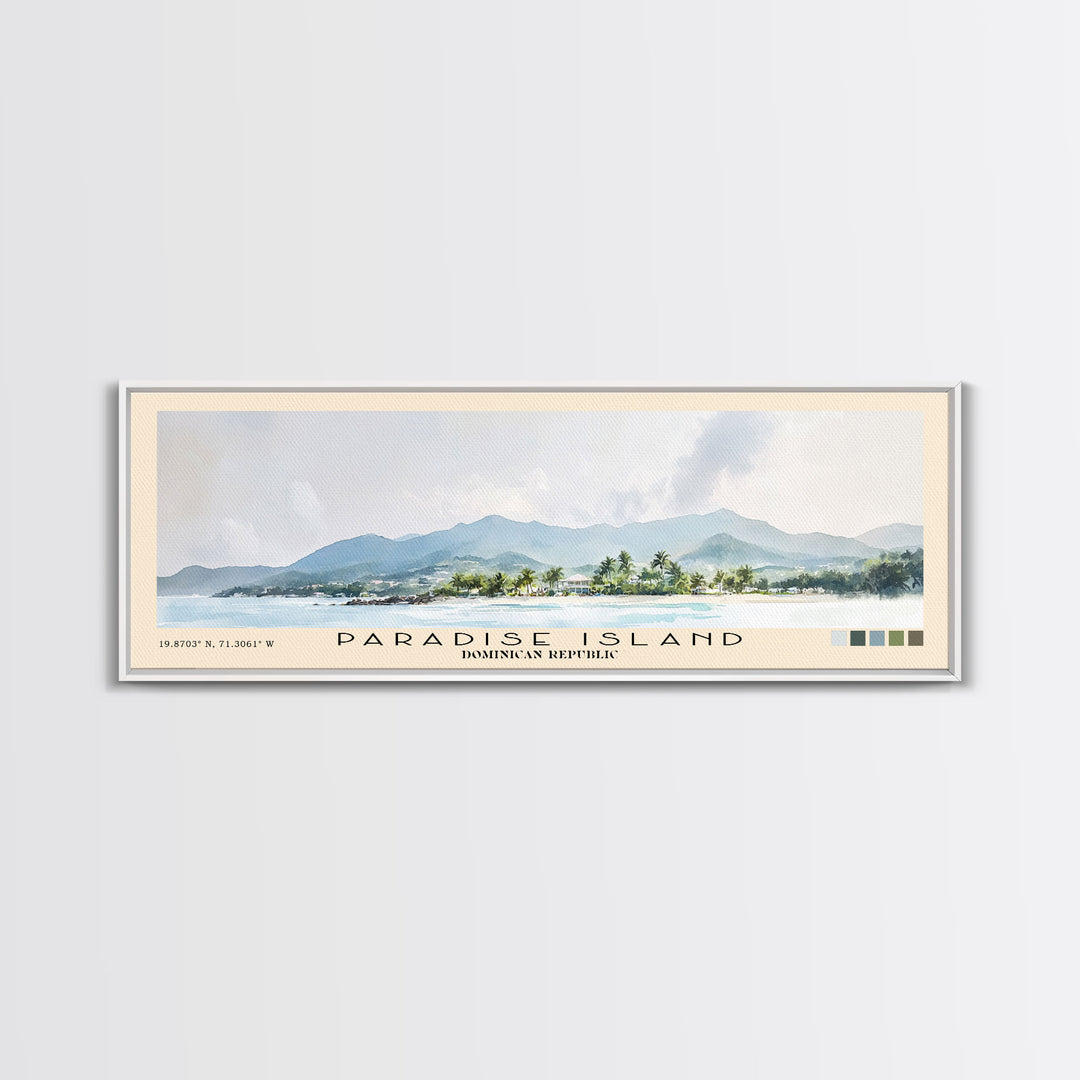 Paradise Island, Dominican Republic Watercolor Print, Vacation Gift, Dominican Republic Wall Art, Beach Painting, Beach Decor, Beach Or Lakehouse Art