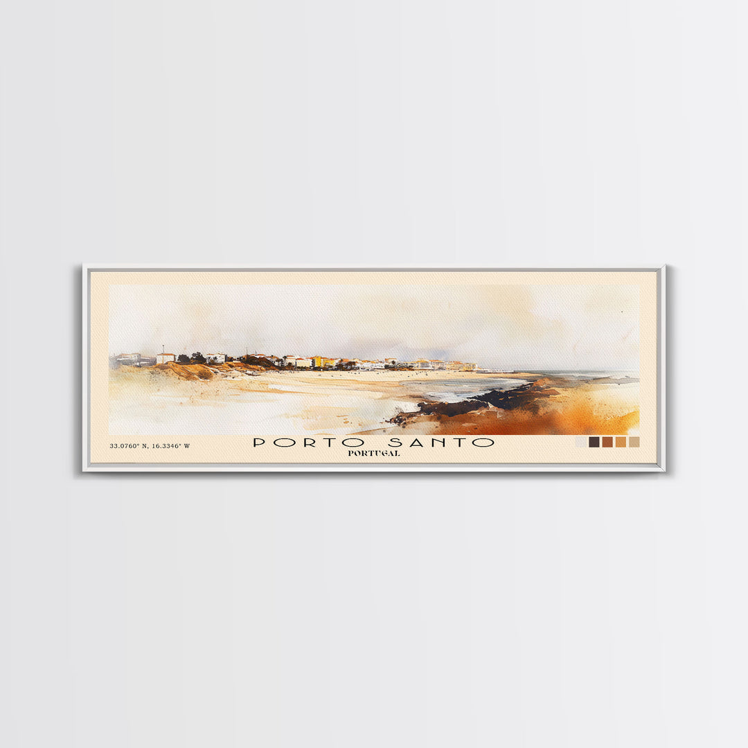 Porto Santo, Portugal Watercolor Print, Vacation Gift, Portugal Wall Art, Beach Painting, Beach Decor, Beach Or Lakehouse Art