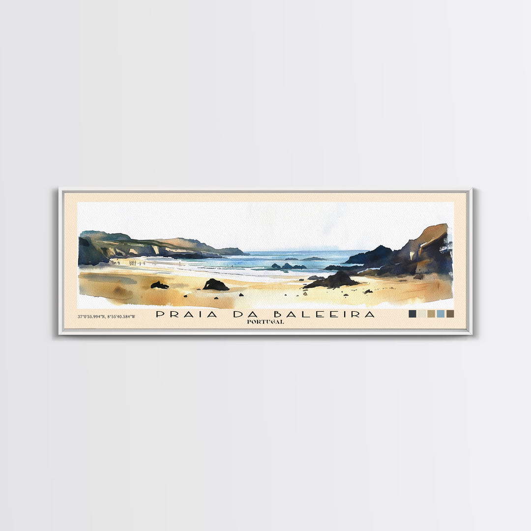 Praia da Baleeira, Portugal Watercolor Print, Vacation Gift, Portugal Wall Art, Beach Painting, Beach Decor, Beach Or Lakehouse Art
