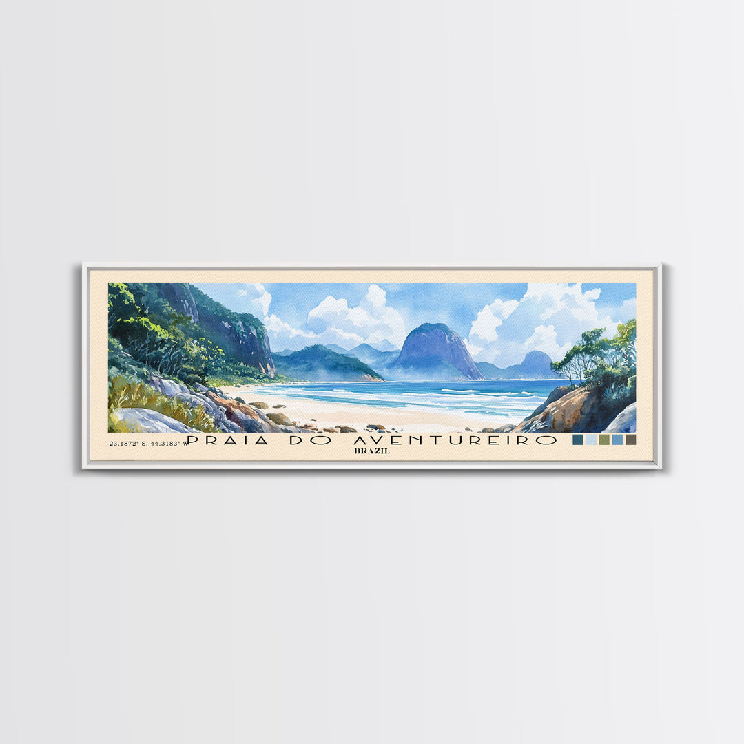 Praia do Aventureiro, Brazil Watercolor Print, Vacation Gift, Brazil Wall Art, Beach Painting, Beach Decor, Beach Or Lakehouse Art