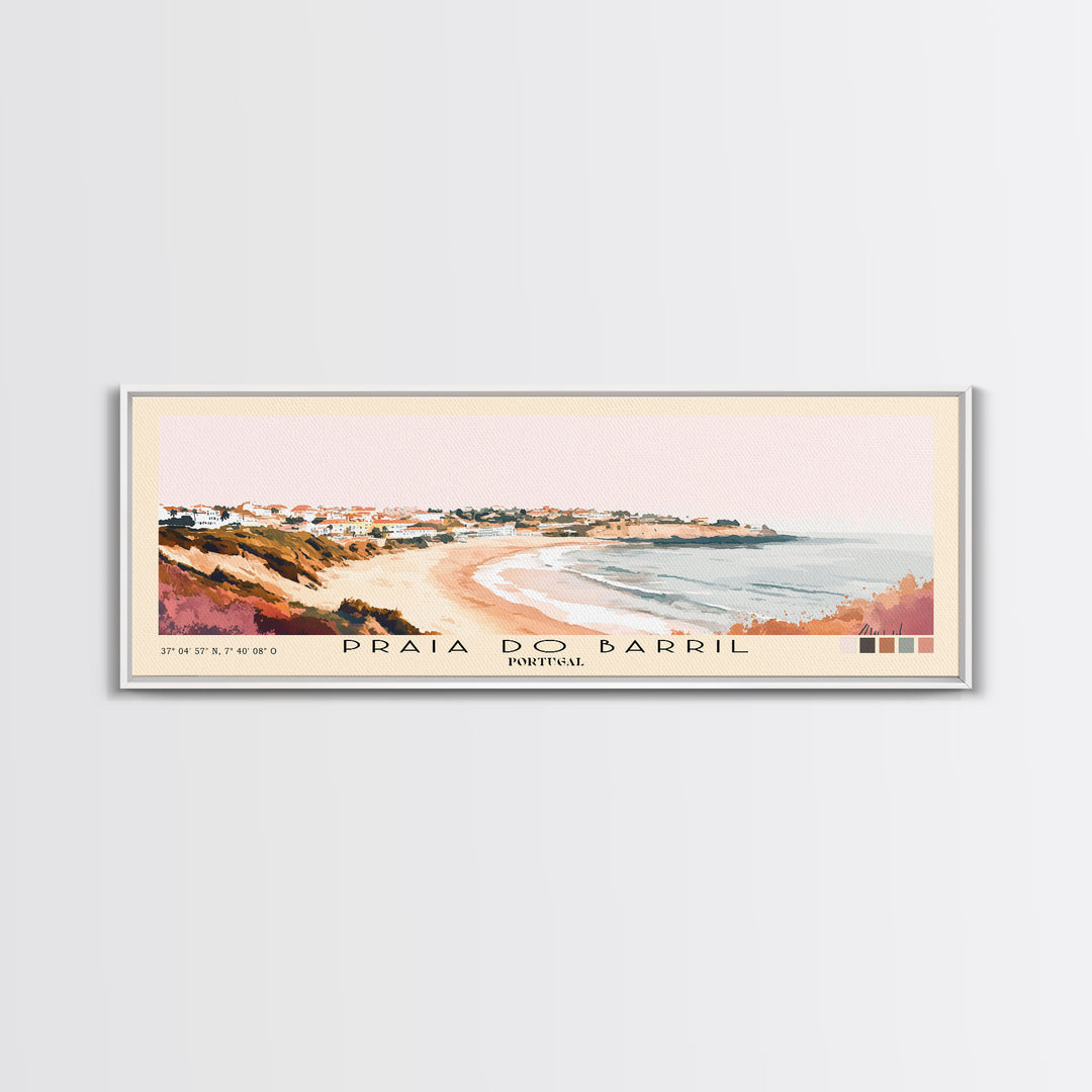 Praia do Barril, Portugal Watercolor Beach Print, Vacation Gift, Portugal Wall Art, Beach Painting, Beach Decor, Beach Painting