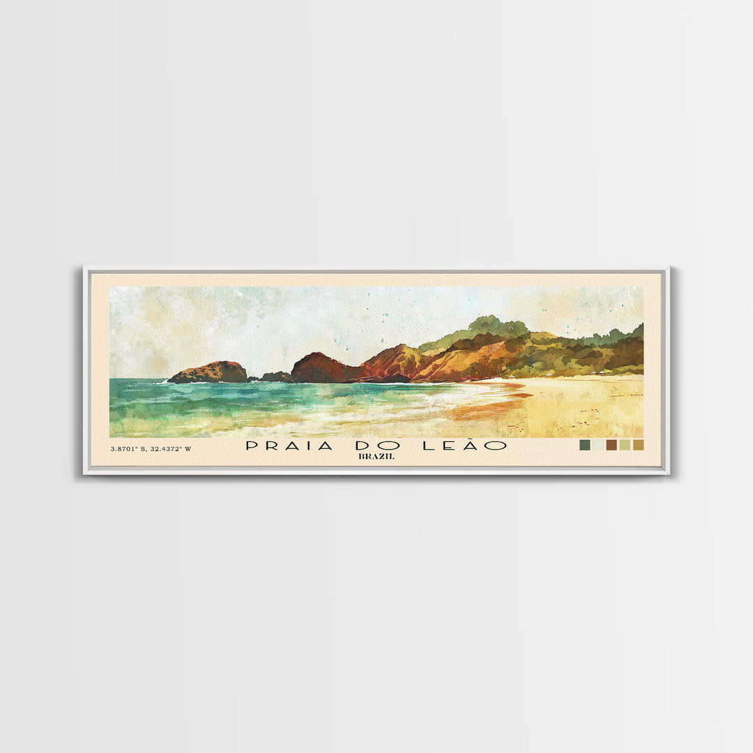 Praia do Leão, Brazil Watercolor Print, Vacation Gift, Brazil Wall Art, Beach Painting, Beach Decor, Beach Or Lakehouse Art