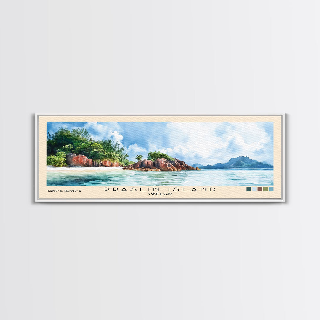 Praslin Island, Anse Lazio Watercolor Print, Vacation Gift, Anse Lazio Wall Art, Beach Painting, Beach Decor, Beach Or Lakehouse Art