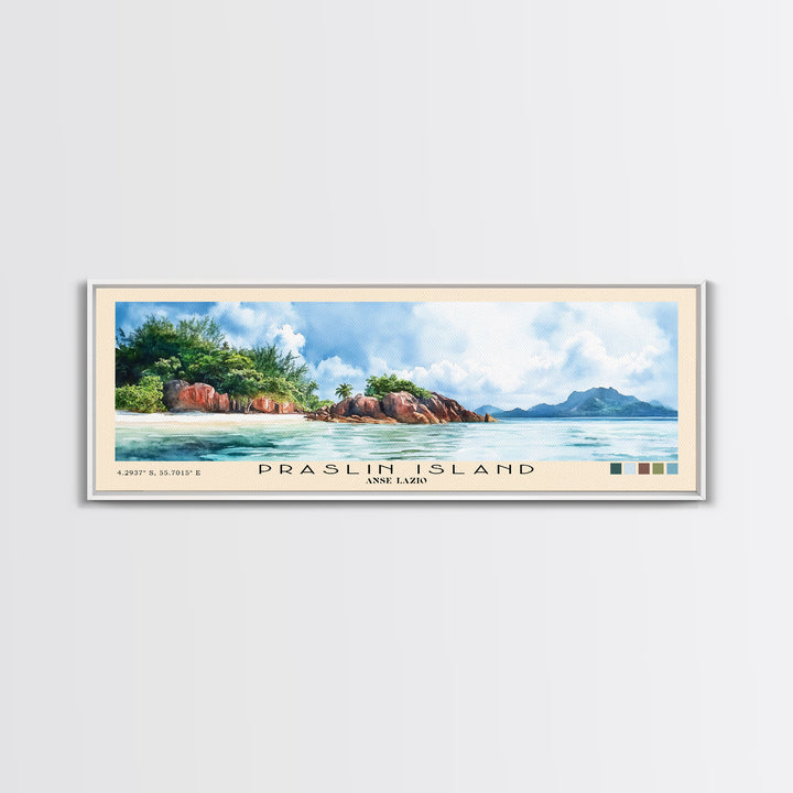 Praslin Island, Anse Lazio Watercolor Print, Vacation Gift, Anse Lazio Wall Art, Beach Painting, Beach Decor, Beach Or Lakehouse Art