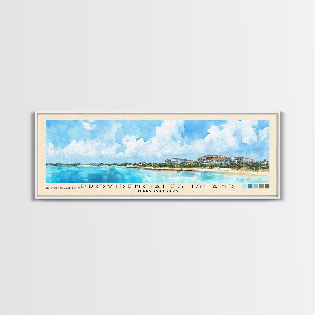 Providenciales Island, Turks and Caicos Watercolor Print, Vacation Gift, Turks and Caicos Wall Art, Vacation Wall Art, Vacatation Memories, Beach Decor, Beach Or Lakehouse Art