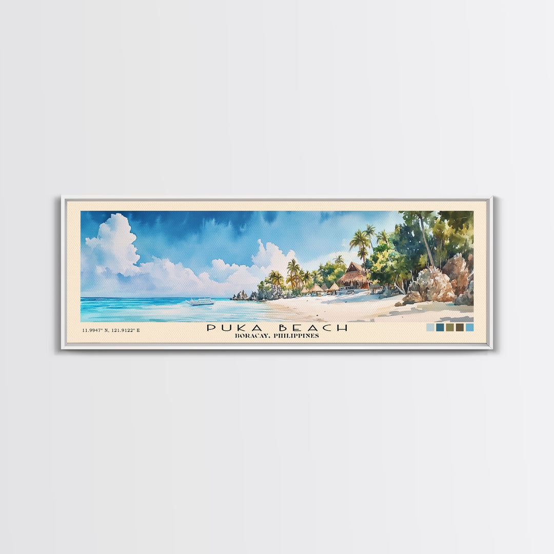Puka Beach, Boracay, Philippines Watercolor Print, Vacation Gift, Boracay, Philippines Wall Art, Beach Painting, Beach Decor, Beach Or Lakehouse Art