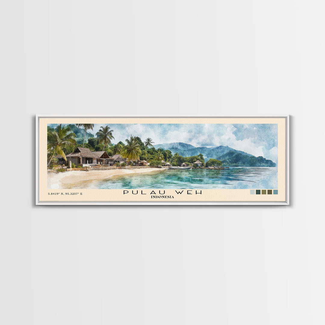 Pulau Weh, Indonesia Watercolor Print, Vacation Gift, Indonesia Wall Art, Vacation Wall Art, Vacatation Memories, Beach Decor, Beach Or Lakehouse Art