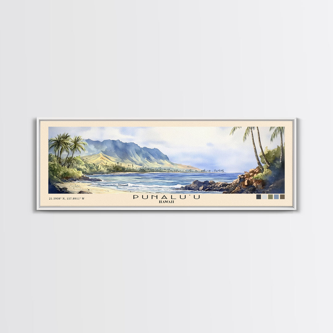 Punalu’u, Hawaii Watercolor Print, Vacation Gift, Hawaii Wall Art, Beach Painting, Beach Decor, Beach Or Lakehouse Art