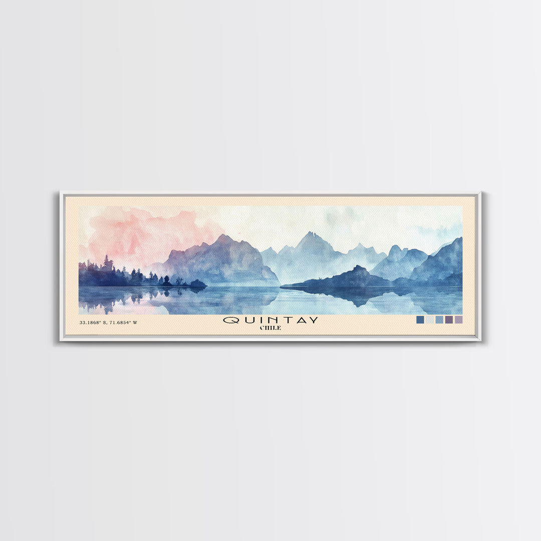 Quintay, Chile Watercolor Print, Vacation Gift, Chile Wall Art, Beach Painting, Beach Decor, Beach Or Lakehouse Art