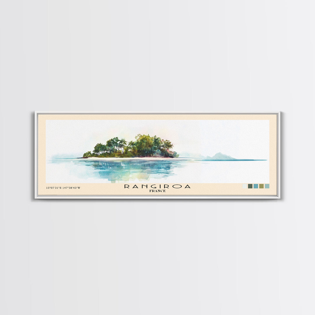 Rangiroa, France Watercolor Print, Vacation Gift, France Wall Art, Vacation Wall Art, Vacatation Memories, Beach Decor, Beach Or Lakehouse Art