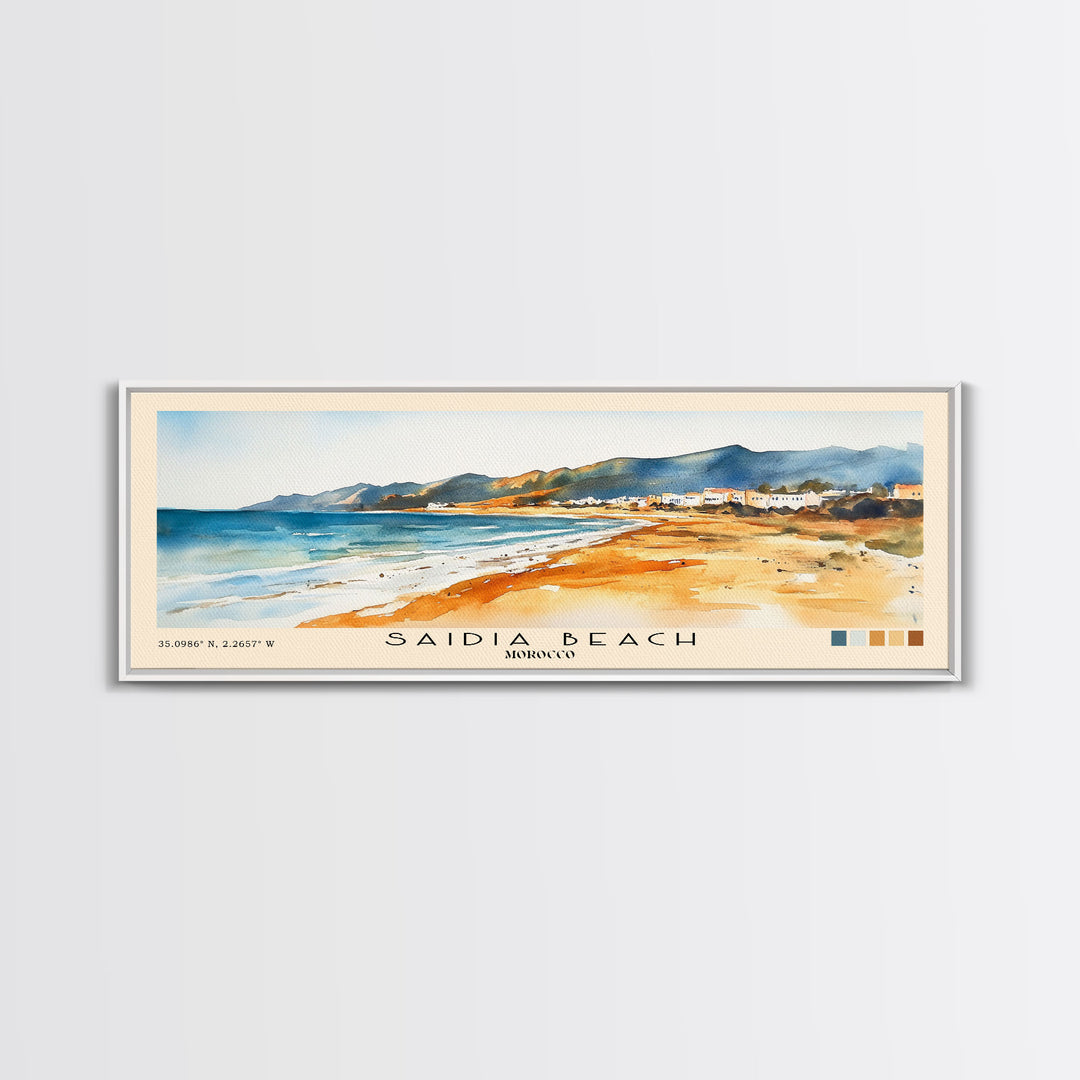 Saidia Beach, Morocco Watercolor Print, Vacation Gift, Morocco Wall Art, Vacation Wall Art, Vacatation Memories, Beach Decor, Beach Or Lakehouse Art