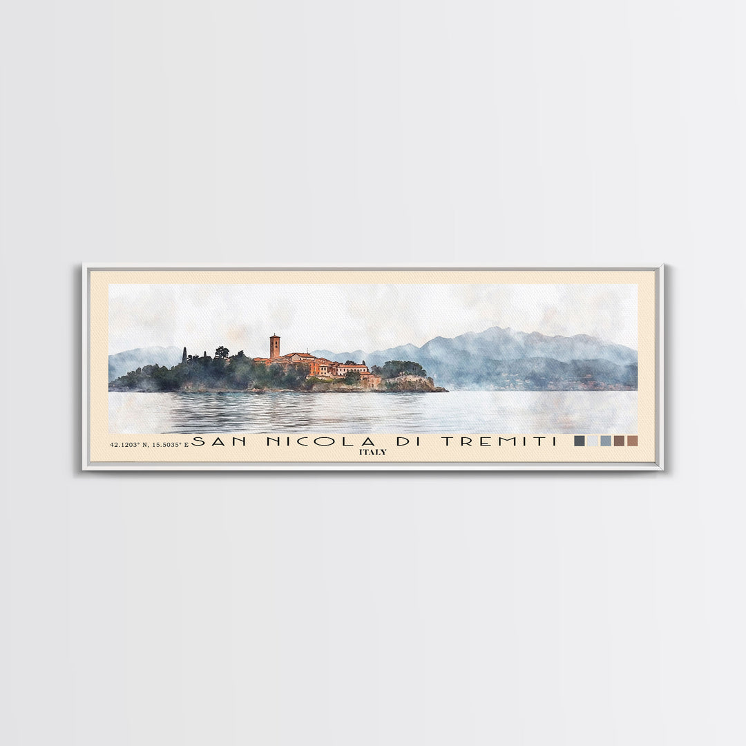 San Nicola di Tremiti, Italy Watercolor Beach Print, Vacation Gift, Italy Wall Art, Beach Painting, Beach Decor, Beach Painting