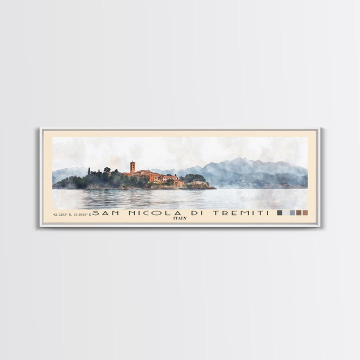 San Nicola di Tremiti, Italy Watercolor Beach Print, Vacation Gift, Italy Wall Art, Beach Painting, Beach Decor, Beach Painting
