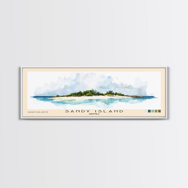 Sandy Island, Anguila Watercolor Print, Vacation Gift, Anguila Wall Art, Vacation Wall Art, Vacatation Memories, Beach Decor, Beach Or Lakehouse Art