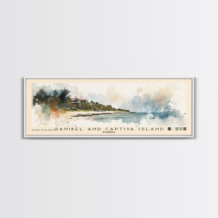 Sanibel and Captiva Island, Florida Watercolor Beach Print, Vacation Gift, Florida Wall Art, Beach Painting, Beach Decor, Beach Painting