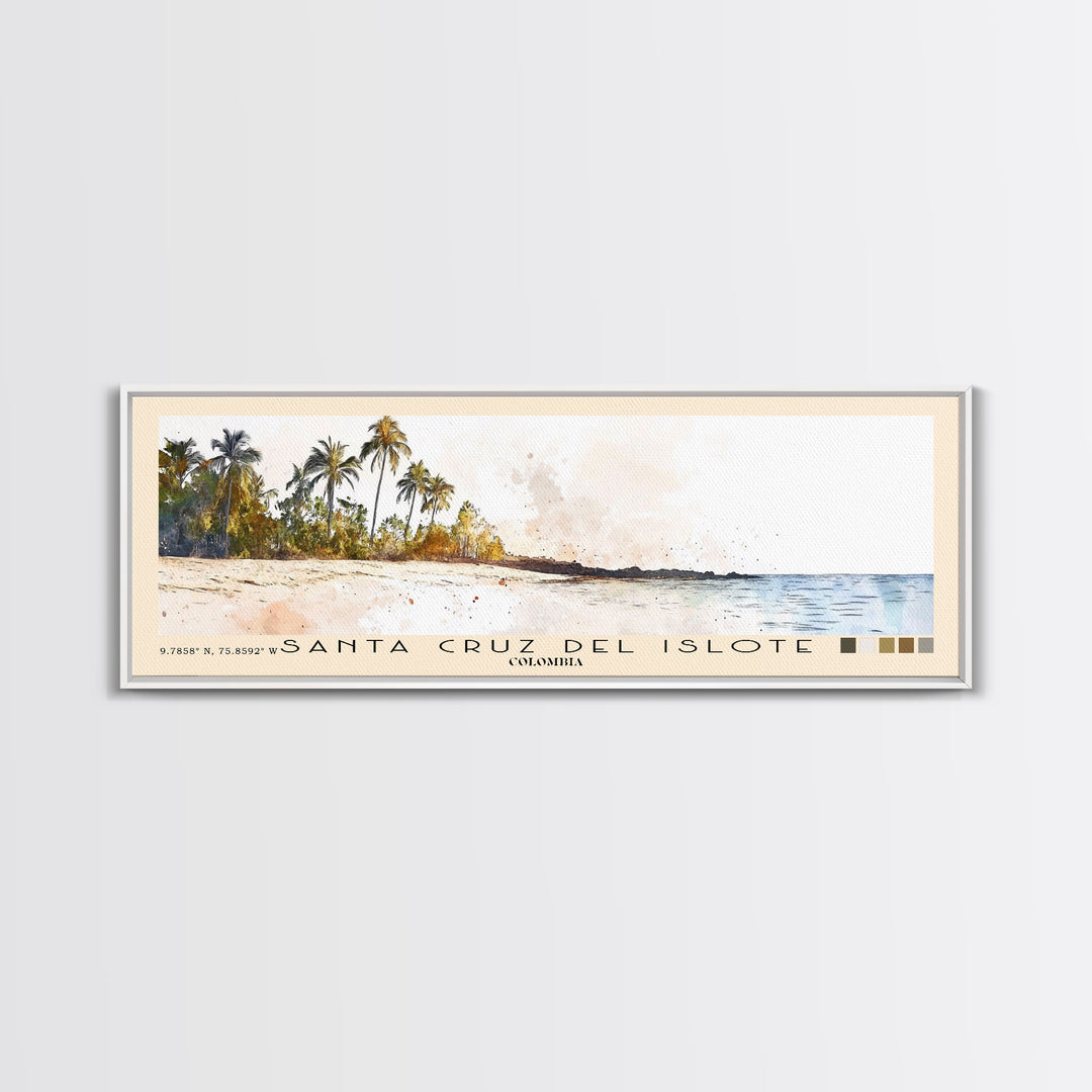 Santa Cruz del Islote, Colombia Watercolor Print, Vacation Gift, Colombia Wall Art, Vacation Wall Art, Vacatation Memories, Beach Decor, Beach Or Lakehouse Art