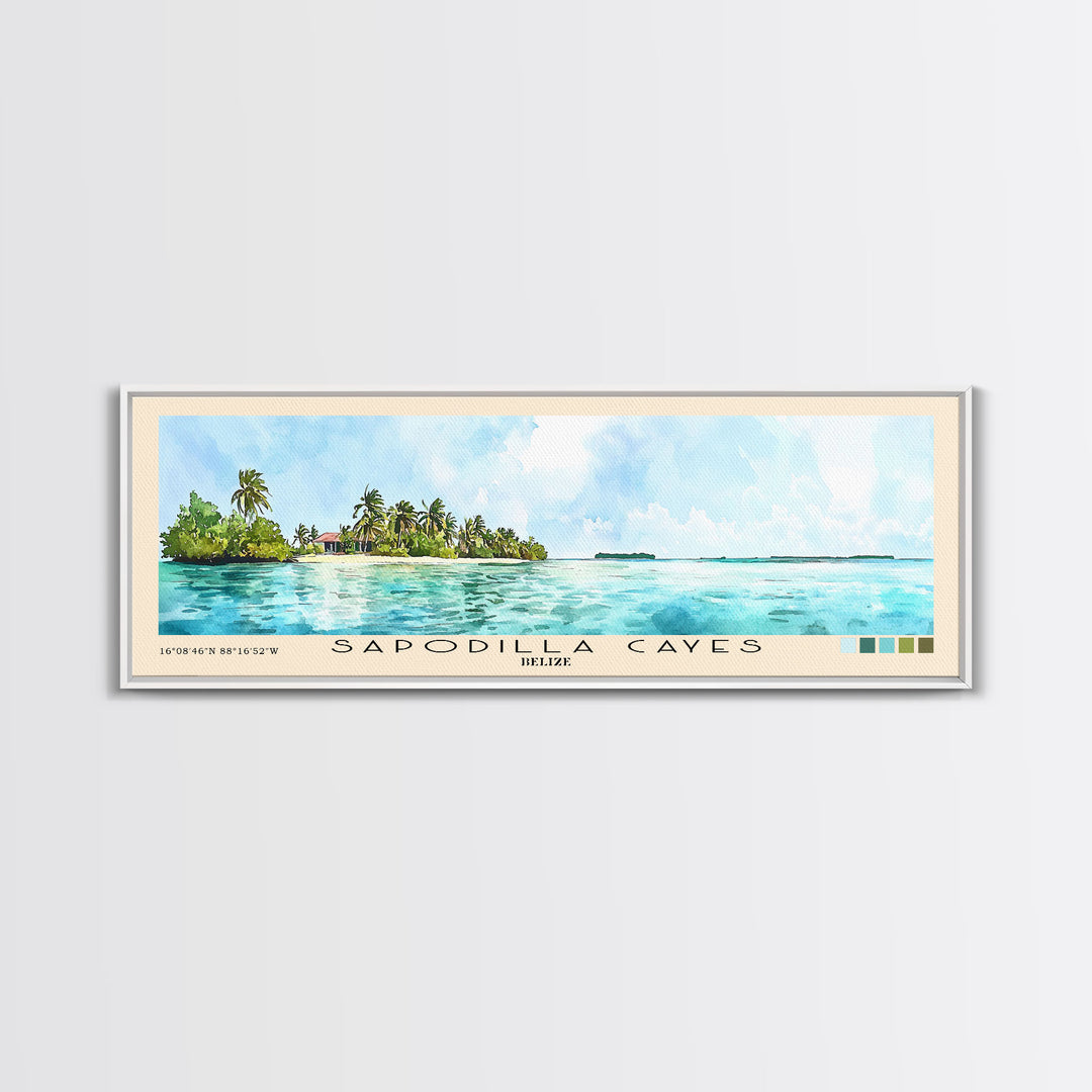 Sapodilla Cayes, Belize Watercolor Print, Vacation Gift, Belize Wall Art, Beach Painting, Beach Decor, Beach Or Lakehouse Art