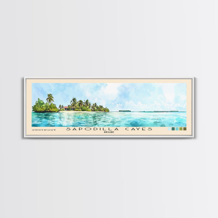 Sapodilla Cayes, Belize Watercolor Print, Vacation Gift, Belize Wall Art, Beach Painting, Beach Decor, Beach Or Lakehouse Art