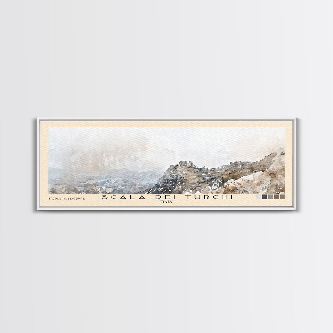 Scala dei Turchi, Italy Watercolor Print, Vacation Gift, Italy Wall Art, Vacation Wall Art, Vacatation Memories, Beach Decor, Beach Or Lakehouse Art