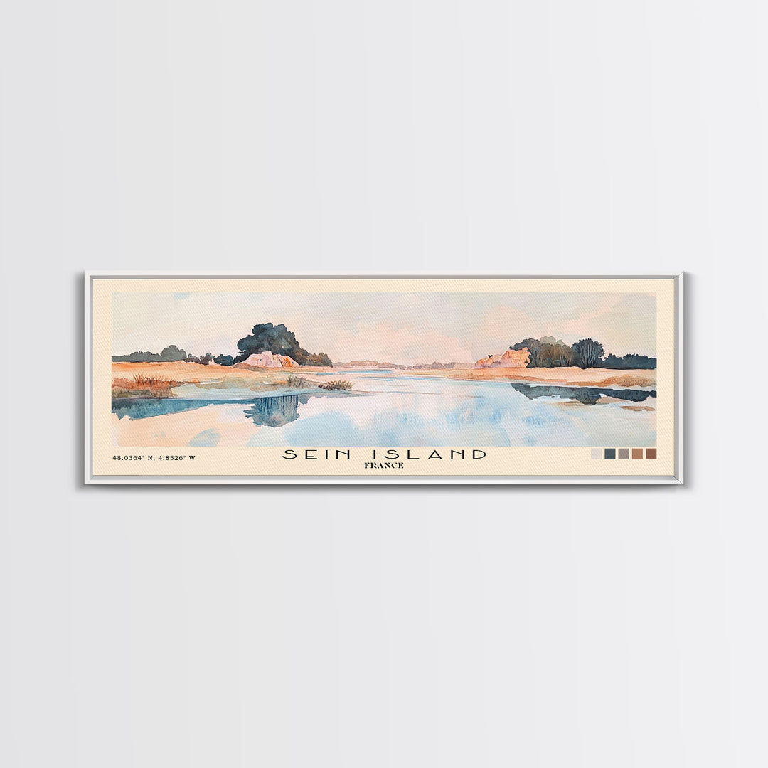 Sein Island, France Watercolor Print, Vacation Gift, France Wall Art, Vacation Wall Art, Vacatation Memories, Beach Decor, Beach Or Lakehouse Art