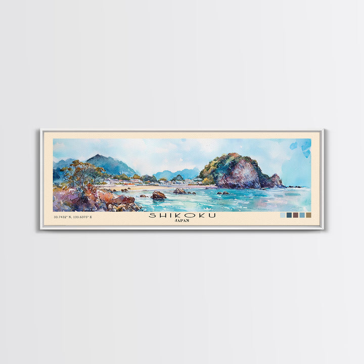 Shikoku, Japan Watercolor Print, Vacation Gift, Japan Wall Art, Vacation Wall Art, Vacatation Memories, Beach Decor, Beach Or Lakehouse Art
