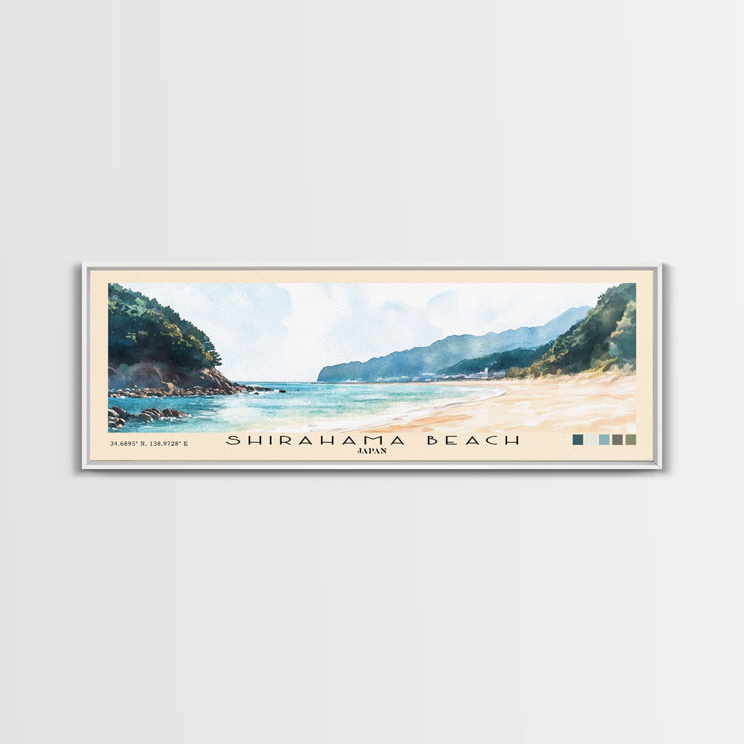 Shirahama Beach, Japan Watercolor Print, Vacation Gift, Japan Wall Art, Beach Painting, Beach Decor, Beach Or Lakehouse Art