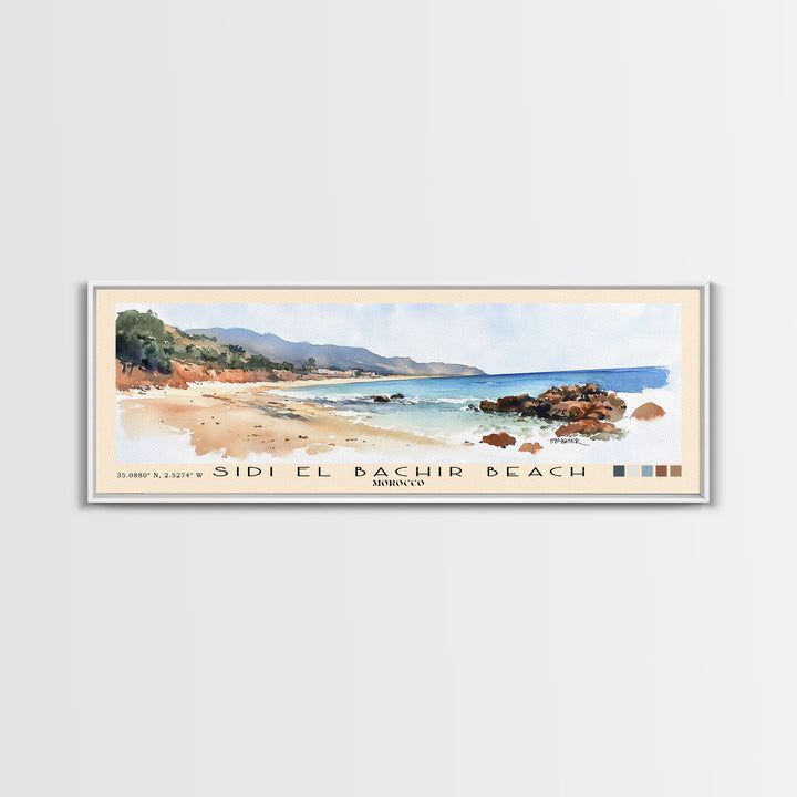 Sidi El Bachir beach, Morocco Watercolor Print, Vacation Gift, Morocco Wall Art, Vacation Wall Art, Vacatation Memories, Beach Decor, Beach Or Lakehouse Art