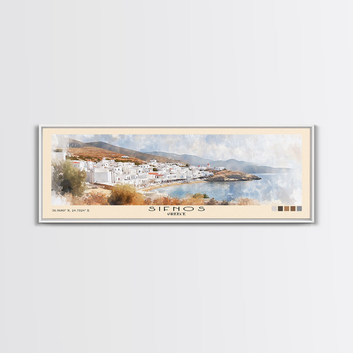 Sifnos, Greece Watercolor Print, Vacation Gift, Greece Wall Art, Beach Painting, Beach Decor, Beach Or Lakehouse Art