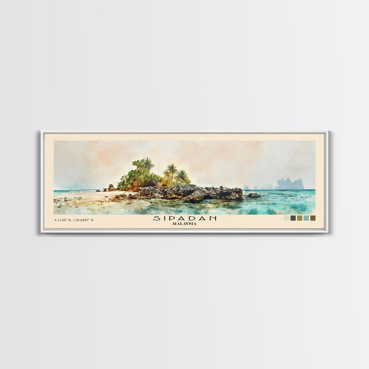 Sipadan, Malaysia Watercolor Print, Vacation Gift, Malaysia Wall Art, Vacation Wall Art, Vacatation Memories, Beach Decor, Beach Or Lakehouse Art