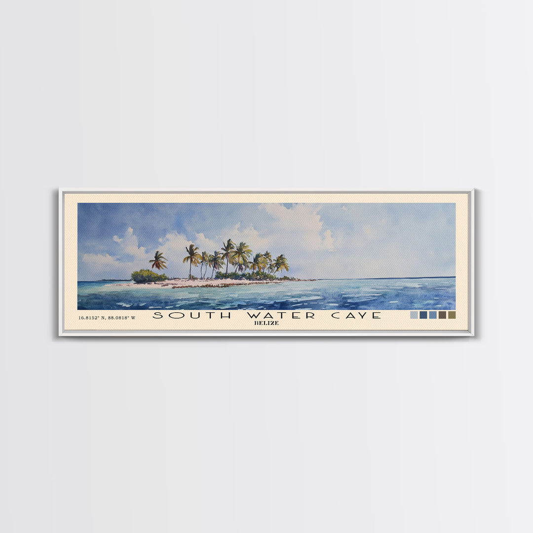 South Water Caye, Belize Watercolor Print, Vacation Gift, Belize Wall Art, Beach Painting, Beach Decor, Beach Or Lakehouse Art