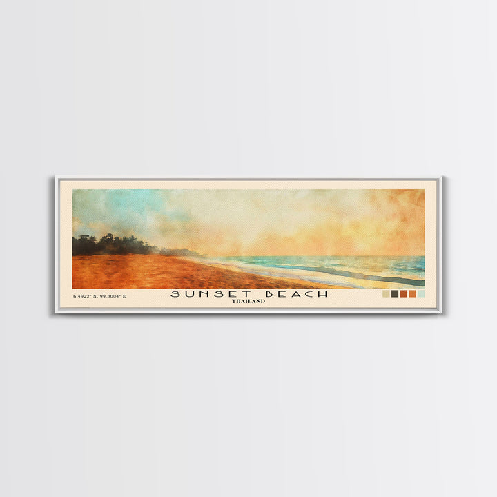 Sunset Beach, Thailand Watercolor Beach Print, Vacation Gift, Thailand Wall Art, Beach Painting, Beach Decor, Beach Painting