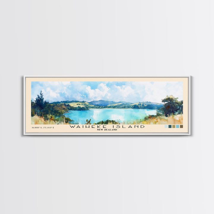 Waiheke Island, New Zealand Watercolor Print, Vacation Gift, New Zealand Wall Art, Vacation Wall Art, Vacatation Memories, Beach Decor, Beach Or Lakehouse Art