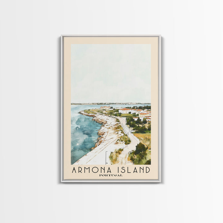 Armona Island, Portugal Watercolor Beach Print, Vacation Gift, Portugal Wall Art, Beach Painting, Beach Decor, Beach Painting