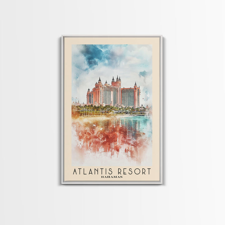 Atlantis Resort, Bahamas Watercolor Print, Vacation Gift, Bahamas Wall Art, Beach Painting, Beach Decor, Beach Or Lakehouse Art