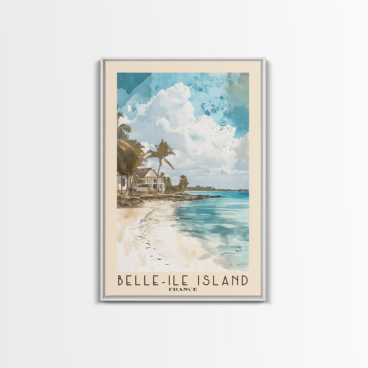 Belle-Ile Island, France Watercolor Beach Print, Vacation Gift, France Wall Art, Beach Painting, Beach Decor, Beach Painting